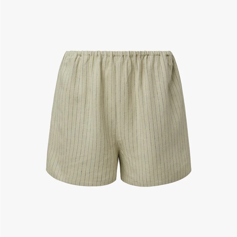 WeWoreWhat Beige Striped High Waist Shorts
